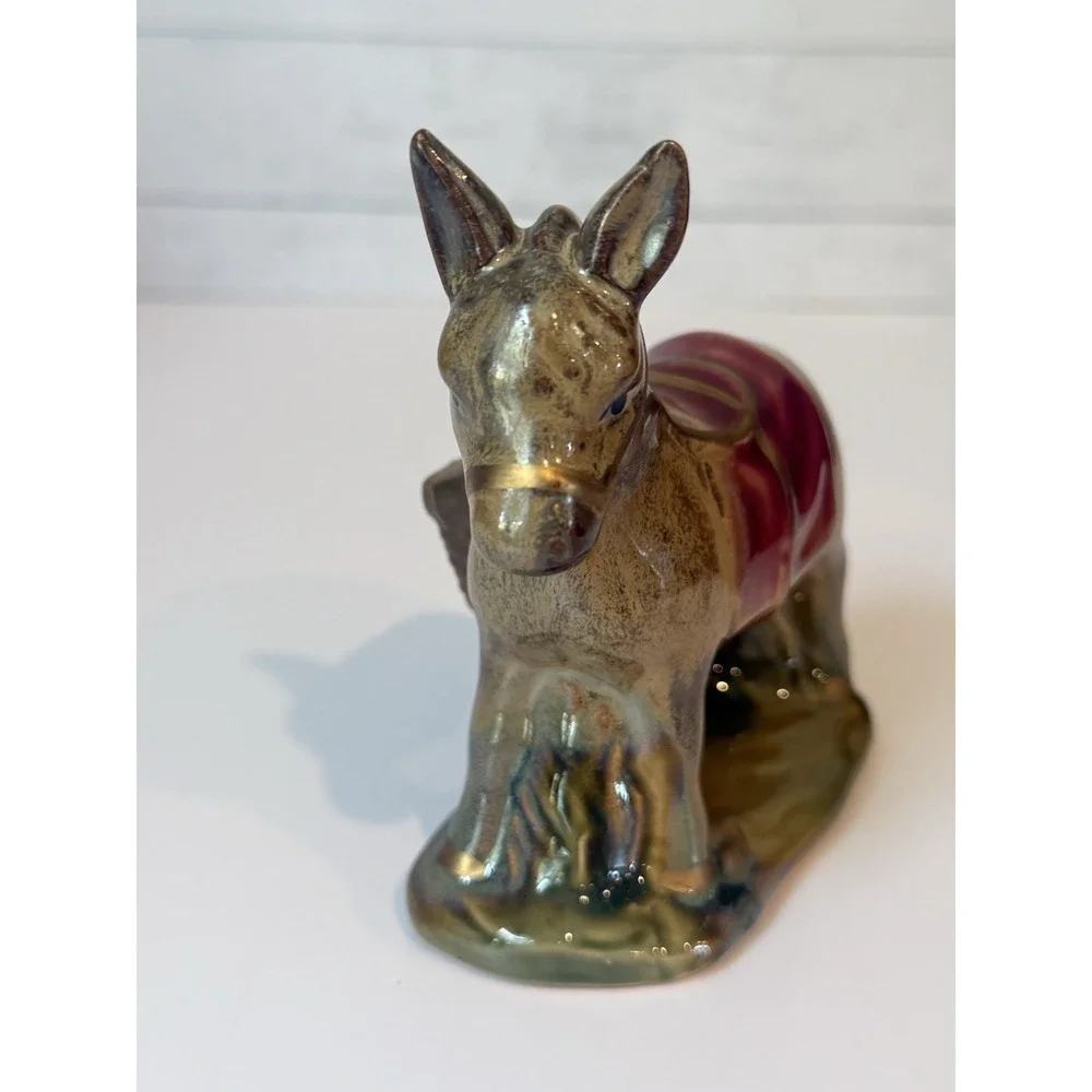 Vintage Ceramic Nativity Donkey Mule Replacement Figure Christmas 4